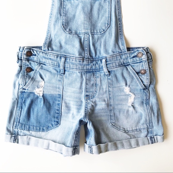 Hollister Shortalls Denim Jean Distressed Overalls - Picture 7 of 13